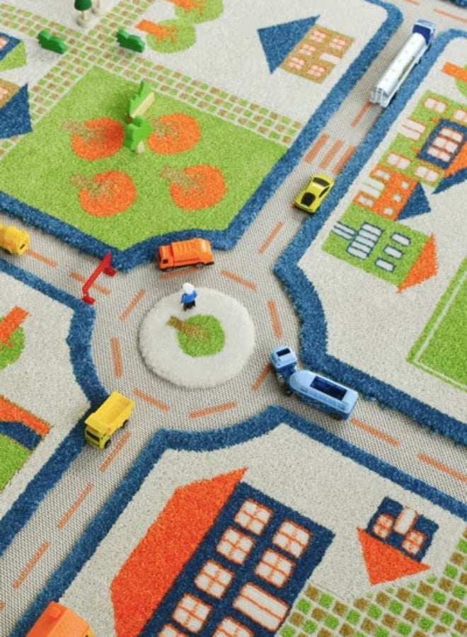IVI 3D Play Carpet Traffic Design - XL | Blue | Activity Playmat for Kids & Children | Bedroom, Living Room, Nursery Rug | Polypropylene | Foldable | 230 cm x 160 cm - Image 4